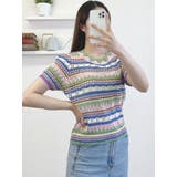 パンチング虹ニット半袖 メッシュ Y2K | VIVID LADY | 詳細画像7