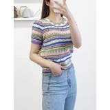 パンチング虹ニット半袖 メッシュ Y2K | VIVID LADY | 詳細画像8