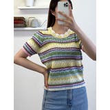 パンチング虹ニット半袖 メッシュ Y2K | VIVID LADY | 詳細画像9