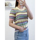 パンチング虹ニット半袖 メッシュ Y2K | VIVID LADY | 詳細画像10