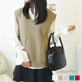 【レイヤードスタイルに欠かせないニットベスト】ニットベスト ニットセーター 袖な… | VIVID LADY | 詳細画像1 