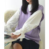 【レイヤードスタイルに欠かせないニットベスト】ニットベスト ニットセーター 袖な… | VIVID LADY | 詳細画像14 