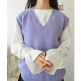 【レイヤードスタイルに欠かせないニットベスト】ニットベスト ニットセーター 袖な… | VIVID LADY | 詳細画像2 