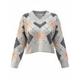 vネックニットセーター アーガイル柄 レディース | VIVID LADY | 詳細画像32 