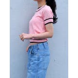 ダイヤ柄配色ボートネック半袖ニット ショート丈 トップス | VIVID LADY | 詳細画像14