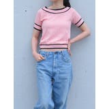 ダイヤ柄配色ボートネック半袖ニット ショート丈 トップス | VIVID LADY | 詳細画像15