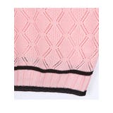 ダイヤ柄配色ボートネック半袖ニット ショート丈 トップス | VIVID LADY | 詳細画像6