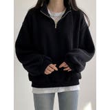 ブラック | オーバーフィット長袖ニット レディース 長袖 | VIVID LADY