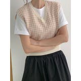 チェックパターンニットベスト レディース 華やかなカラー感のニットベスト | VIVID LADY | 詳細画像13