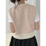 チェックパターンニットベスト レディース 華やかなカラー感のニットベスト | VIVID LADY | 詳細画像4
