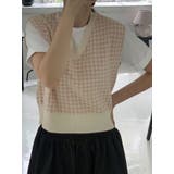 チェックパターンニットベスト レディース 華やかなカラー感のニットベスト | VIVID LADY | 詳細画像2
