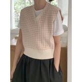チェックパターンニットベスト レディース 華やかなカラー感のニットベスト | VIVID LADY | 詳細画像3