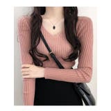 ピンク | Vネックニット 薄手 レディース | VIVID LADY