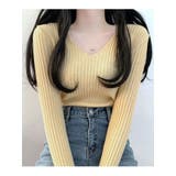 バニラ | Vネックニット 薄手 レディース | VIVID LADY