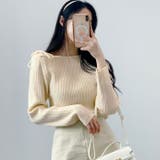 肩開きリボンニット レディース 秋 | VIVID LADY | 詳細画像1 