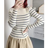 リボンワンショル ボーダーリブニット | VIVID LADY | 詳細画像18