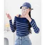 リボンワンショル ボーダーリブニット | VIVID LADY | 詳細画像8