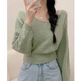 ミント | Vネック ショート丈ニット | VIVID LADY