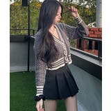 カレッジ風 ケーブル編み ショート丈 ニットカーディガン | VIVID LADY | 詳細画像3