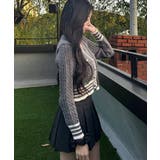 カレッジ風 ケーブル編み ショート丈 ニットカーディガン | VIVID LADY | 詳細画像4
