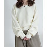 ホワイト | Vネック ルーズニットトップス | VIVID LADY