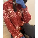 ノルディック柄 ジップアップニット | VIVID LADY | 詳細画像1 