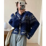 ノルディック柄 ジップアップニット | VIVID LADY | 詳細画像6 