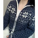 ノルディック柄 ジップアップニット | VIVID LADY | 詳細画像9 