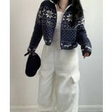 ノルディック柄 ジップアップニット | VIVID LADY | 詳細画像11 