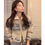 ノルディック柄 ジップアップニット | VIVID LADY | 詳細画像12 