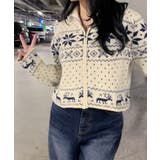 ノルディック柄 ジップアップニット | VIVID LADY | 詳細画像15 