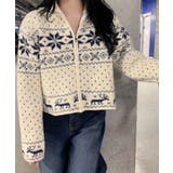 ノルディック柄 ジップアップニット | VIVID LADY | 詳細画像16 