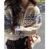 ノルディック柄 ジップアップニット | VIVID LADY | 詳細画像18 