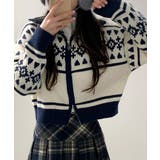 ノルディック柄 Wジップニットブルゾン | VIVID LADY | 詳細画像1