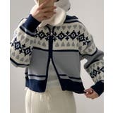 ノルディック柄 Wジップニットブルゾン | VIVID LADY | 詳細画像19