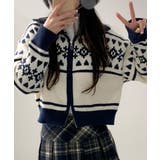 ノルディック柄 Wジップニットブルゾン | VIVID LADY | 詳細画像2