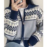 ノルディック柄 Wジップニットブルゾン | VIVID LADY | 詳細画像20