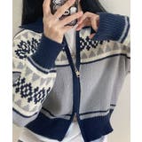 ノルディック柄 Wジップニットブルゾン | VIVID LADY | 詳細画像23