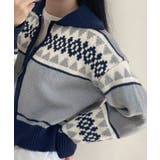 ノルディック柄 Wジップニットブルゾン | VIVID LADY | 詳細画像24