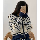 ノルディック柄 Wジップニットブルゾン | VIVID LADY | 詳細画像4