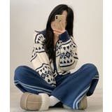 ノルディック柄 Wジップニットブルゾン | VIVID LADY | 詳細画像7