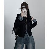 チェック柄シャツドッキング ニットカーディガン | VIVID LADY | 詳細画像18 