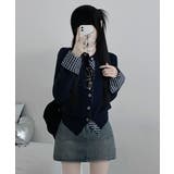 チェック柄シャツドッキング ニットカーディガン | VIVID LADY | 詳細画像26 