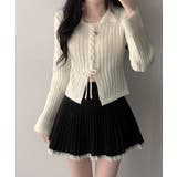 配色ファー襟＆レースアップ リブニットトップス | VIVID LADY | 詳細画像8 