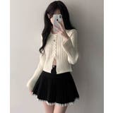 配色ファー襟＆レースアップ リブニットトップス | VIVID LADY | 詳細画像10 