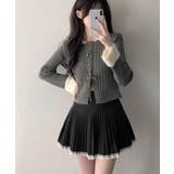 配色ファー襟＆レースアップ リブニットトップス | VIVID LADY | 詳細画像14 