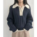 モヘアタッチ ルーズフィット ポロシャツ風ニット | VIVID LADY | 詳細画像5