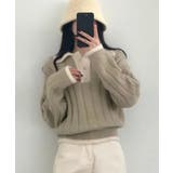 モヘアタッチ ルーズフィット ポロシャツ風ニット | VIVID LADY | 詳細画像11