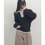 モヘアタッチ ルーズフィット ポロシャツ風ニット | VIVID LADY | 詳細画像16