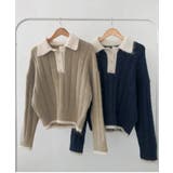 モヘアタッチ ルーズフィット ポロシャツ風ニット | VIVID LADY | 詳細画像23